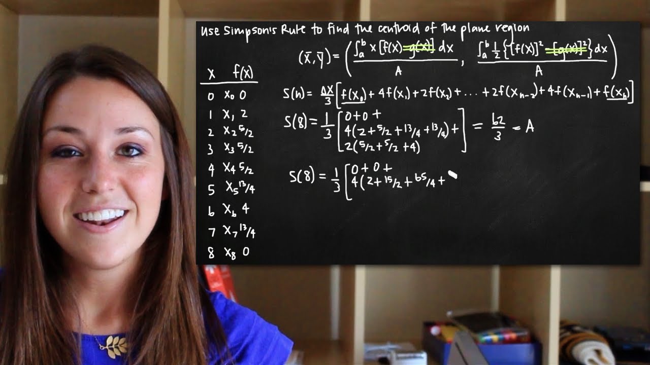 Centroid of the plane - simpson's rule (KristaKingMath)
