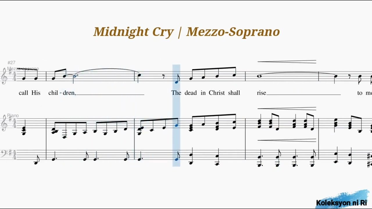 Midnight Cry | Mezzo-soprano Vocal Guide by Sis. Guillen Tiburcio-Leodones