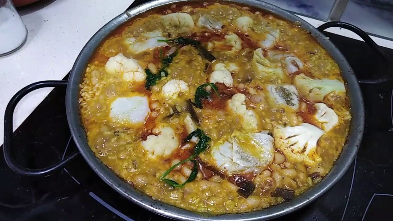 Paella de bacalao, alubias, coliflor y algas (parte 2)