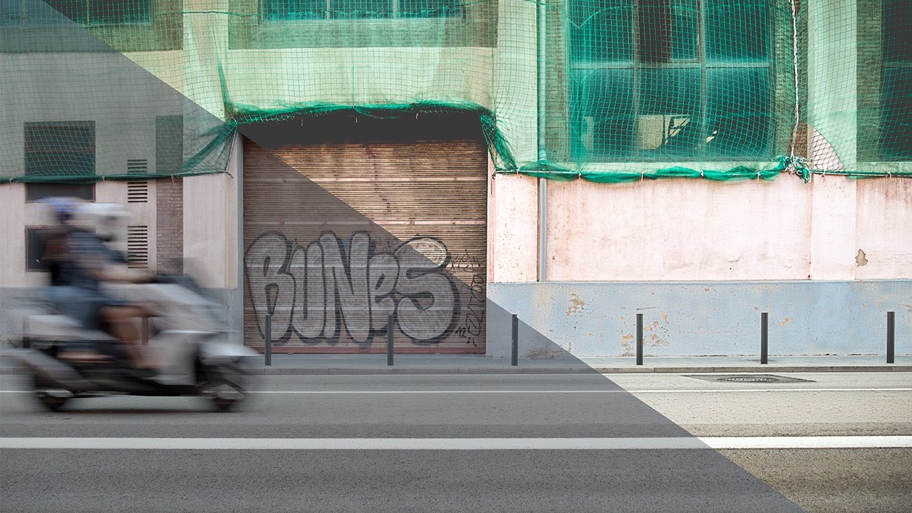 Procesado de ejemplo con Photoshop: Calle con moto