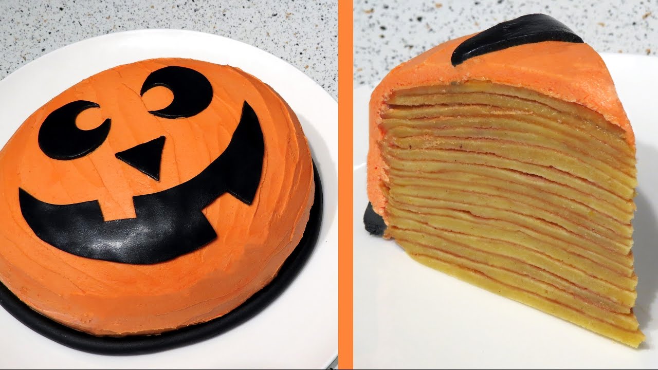 Pumpkin Spice Mille Cr&ecirc;pes Cake | Halloween Recipe | CupcakeGirl