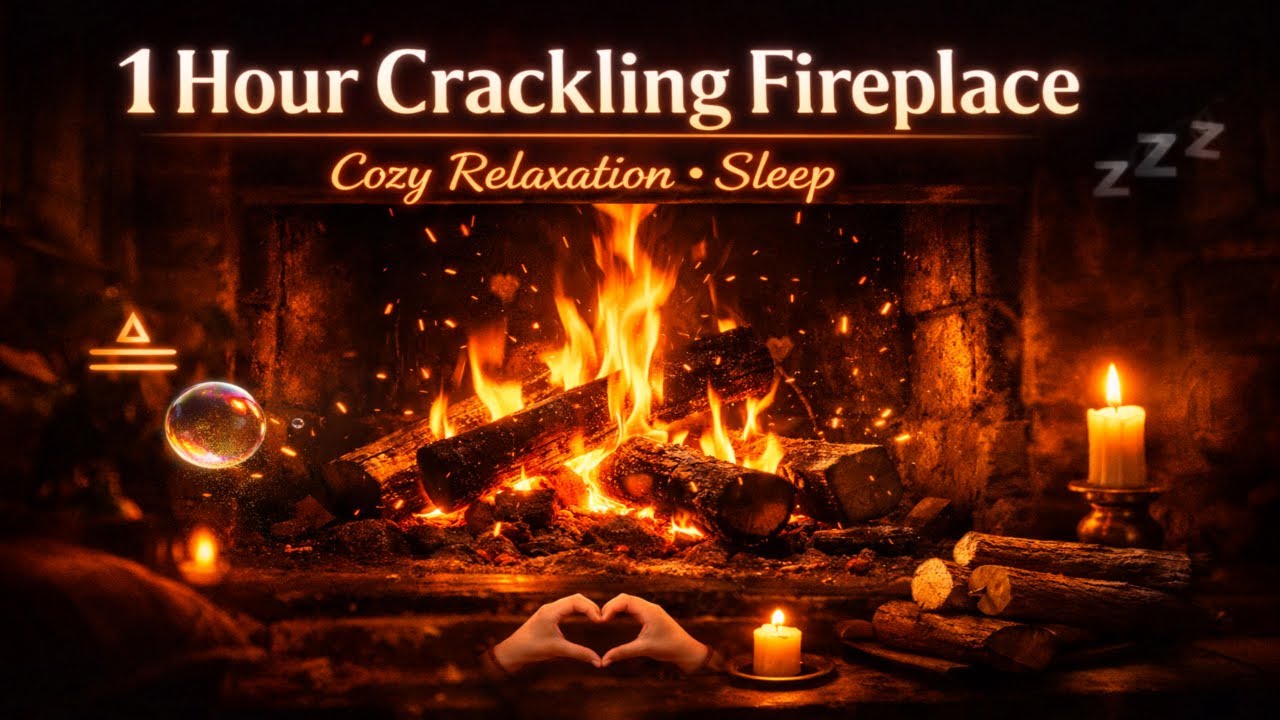 ASMR Crackling Fireplace for Deep Sleep 🔥 1 Hour • Cozy Fire Sounds • No Ads • Relaxation ASMR