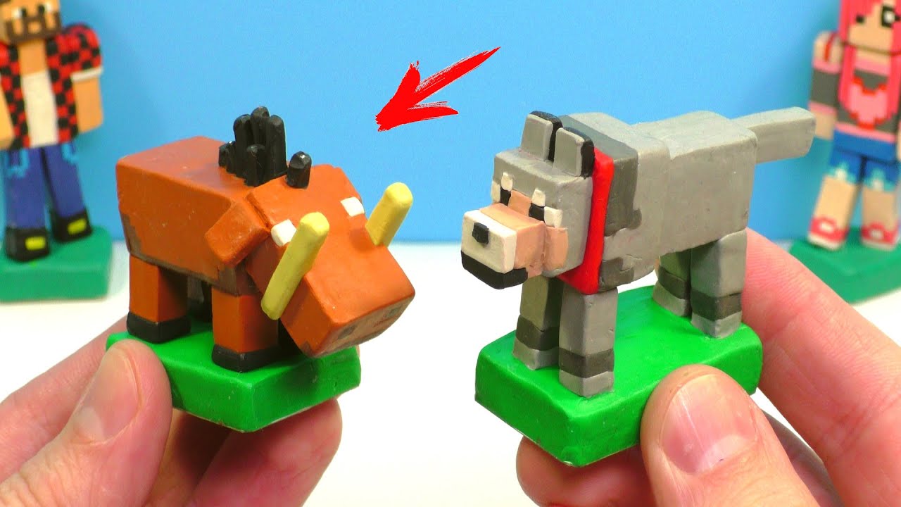 Making HOGLIN and WOLF in Minecraft with Clay