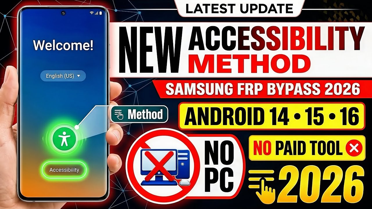 NEW Samsung FRP Bypass 2026 | Android 14/15/16 | Latest Accessibility Settings Trick | No PC