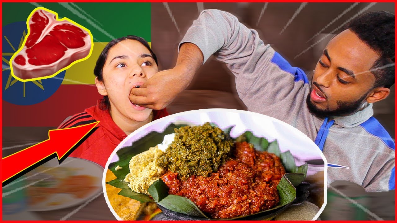 My Latina Wife Eats Raw Meat | Ethiopian Food For The First Time