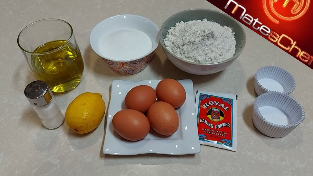 Magdalenas caseras con aceite de oliva - receta tradicional sin lactosa (receta paso a paso)