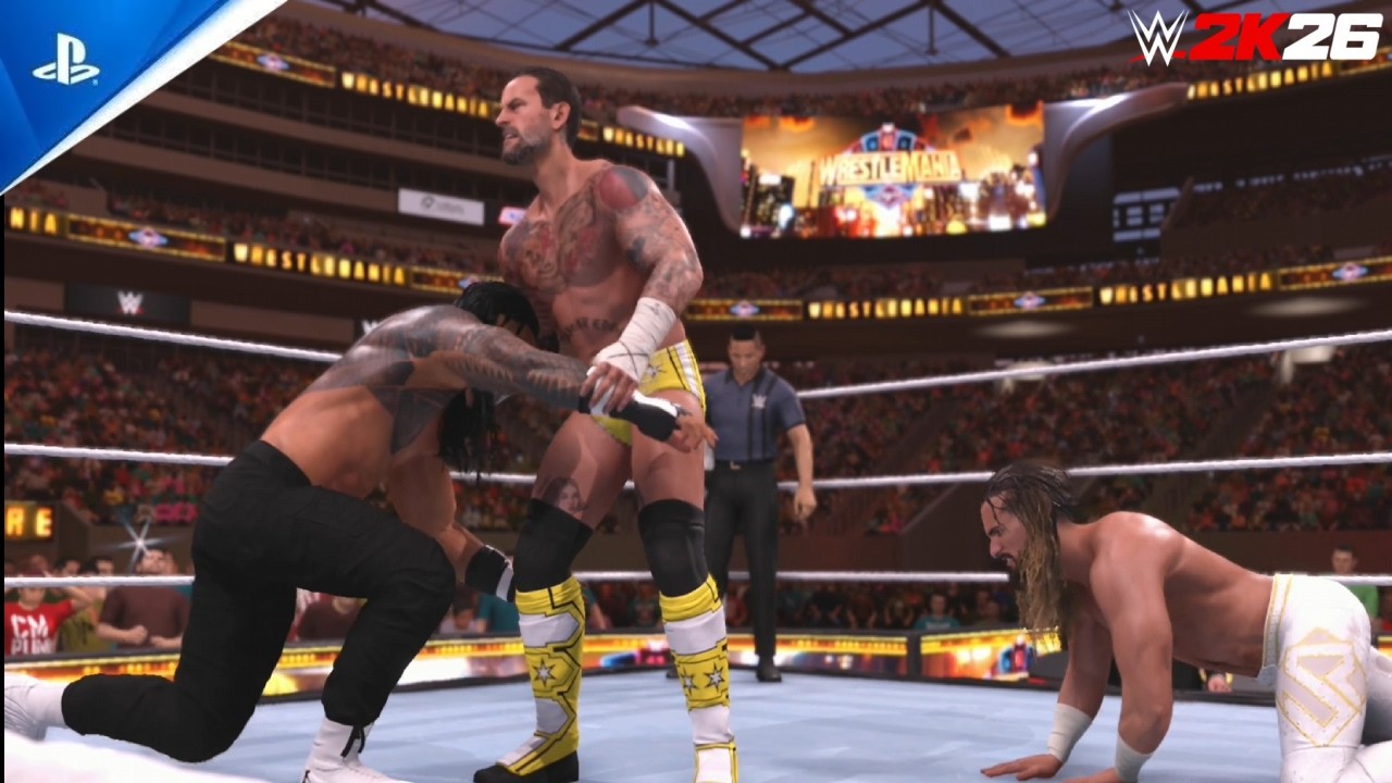 Вступительная заставка | CM Punk против Roman Reigns против Seth Rollins – WrestleMania 41 | WWE ...