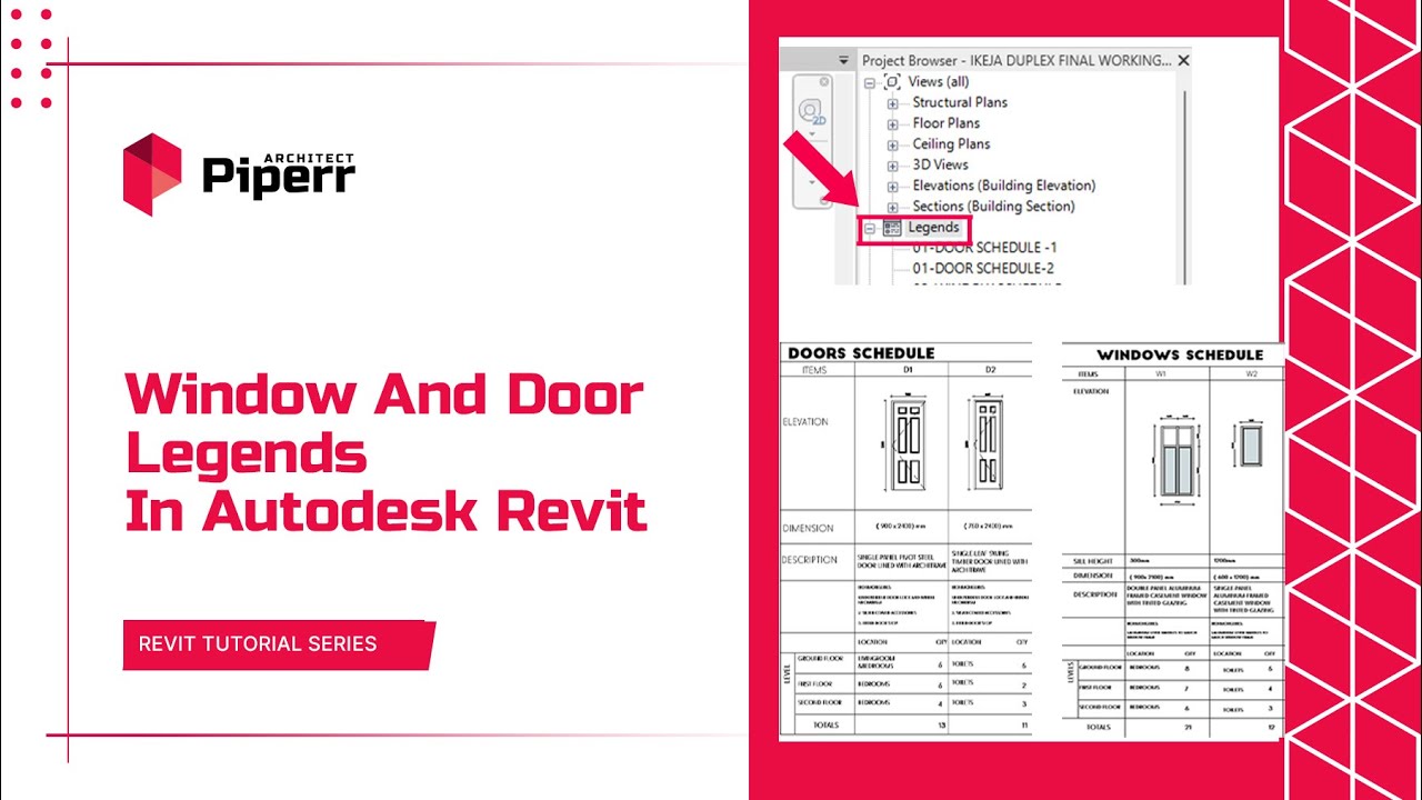 СОЗДАНИЕ ЛЕГЕНД ДВЕРЕЙ И ОКОН В AUTODESK REVIT