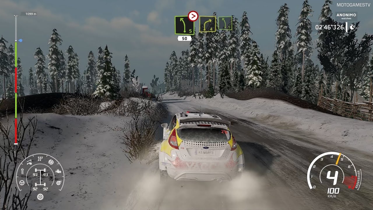 WRC 8 on Nintendo Switch - Ford Fiesta R5 at Rally Sweden Gameplay
