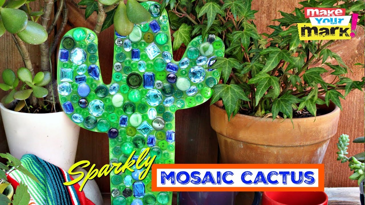 Sparkly Mosaic Cactus DIY