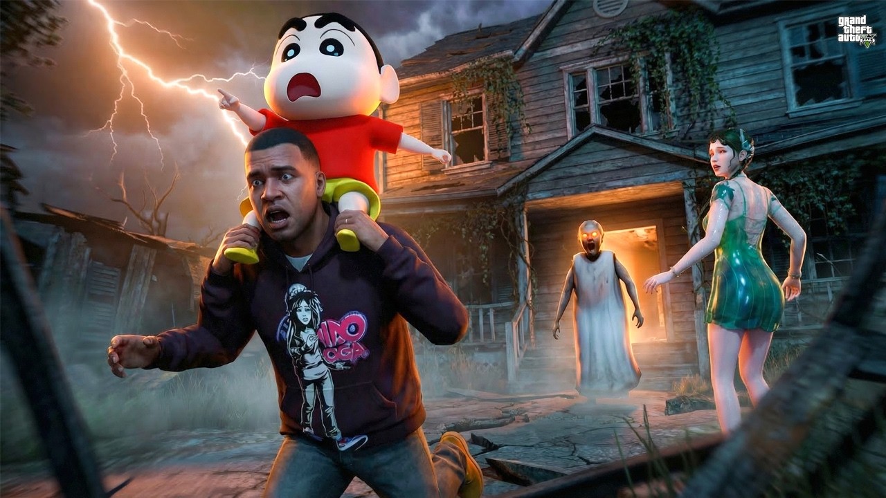 Franklin & Franklin ❤️ Girlfriend ESCAPE From Horror Ghost House! 😱🏠