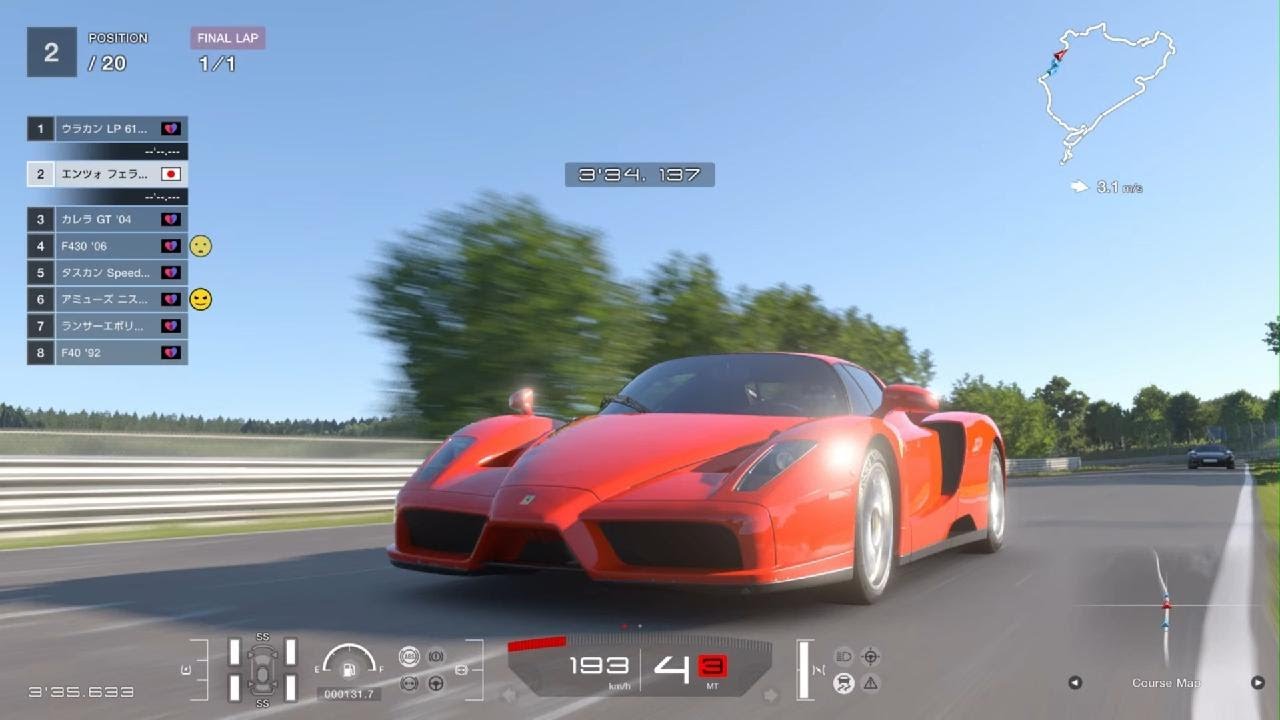 PS5【GT7】Ferrari Enzo Ferrari '02:1255kg:Nürburgring:GT Sophy: #GT7 #PS5