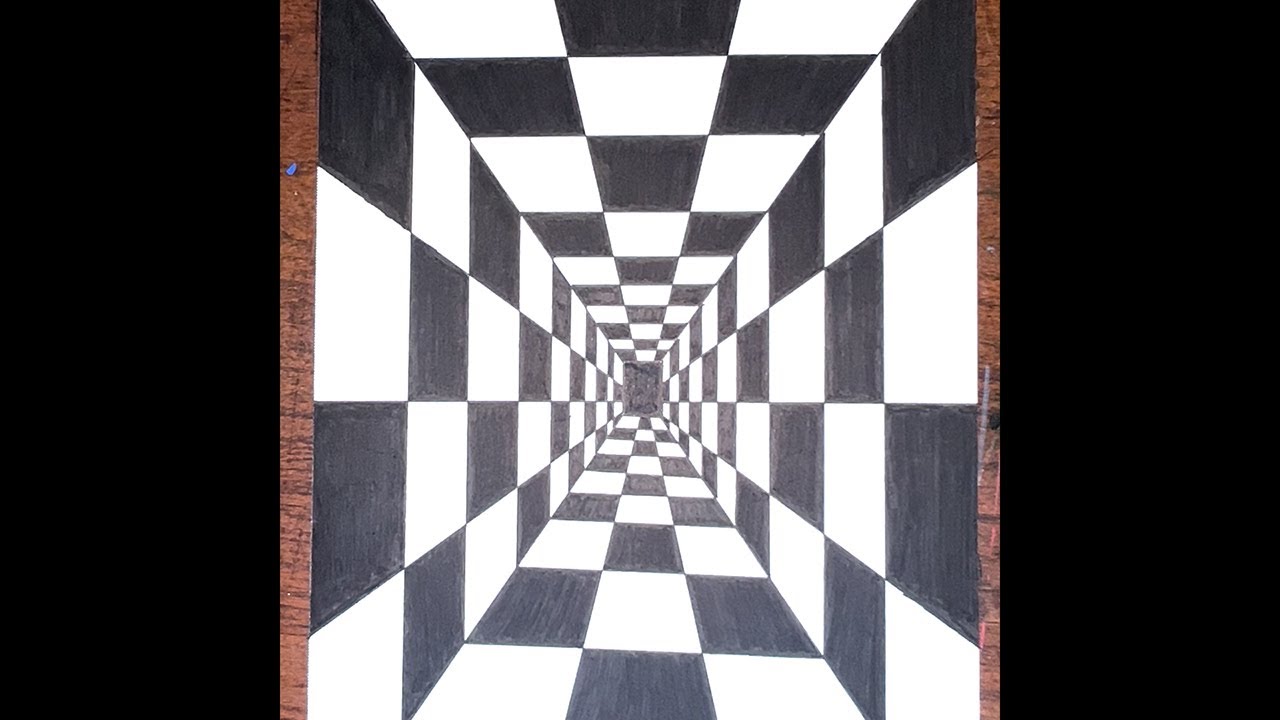 How to Draw Optical Illusion- Hallway 