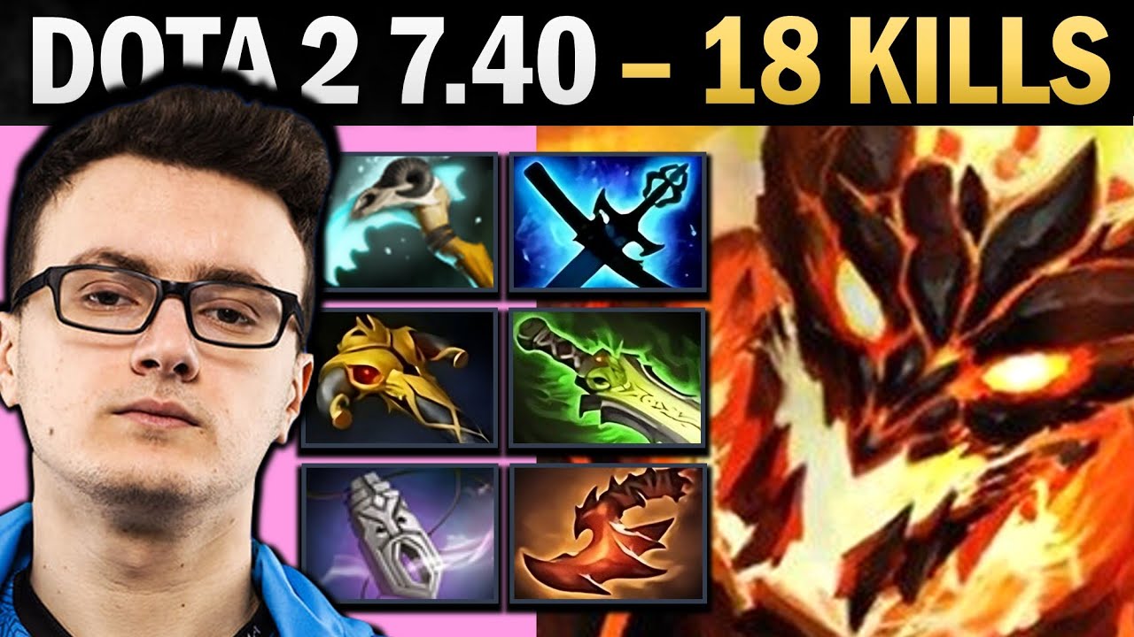 Shadow Fiend Pro Mid with Scythe and 18 Kills - Dota Gameplay