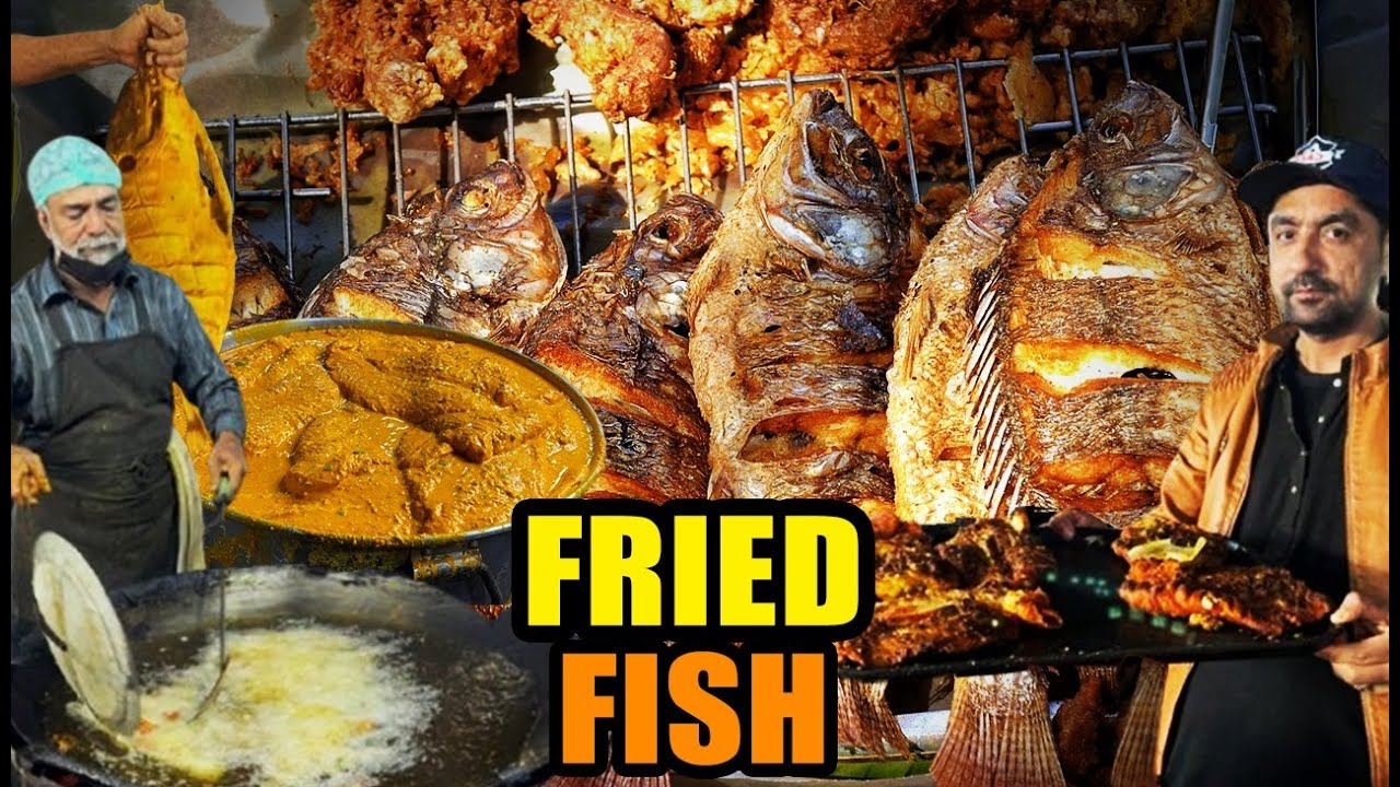 Fish Fry + Grilled Fish Karachi's Biggest Seafood Street! Street Food Spicy LAHORI MASALA FRIED FISH