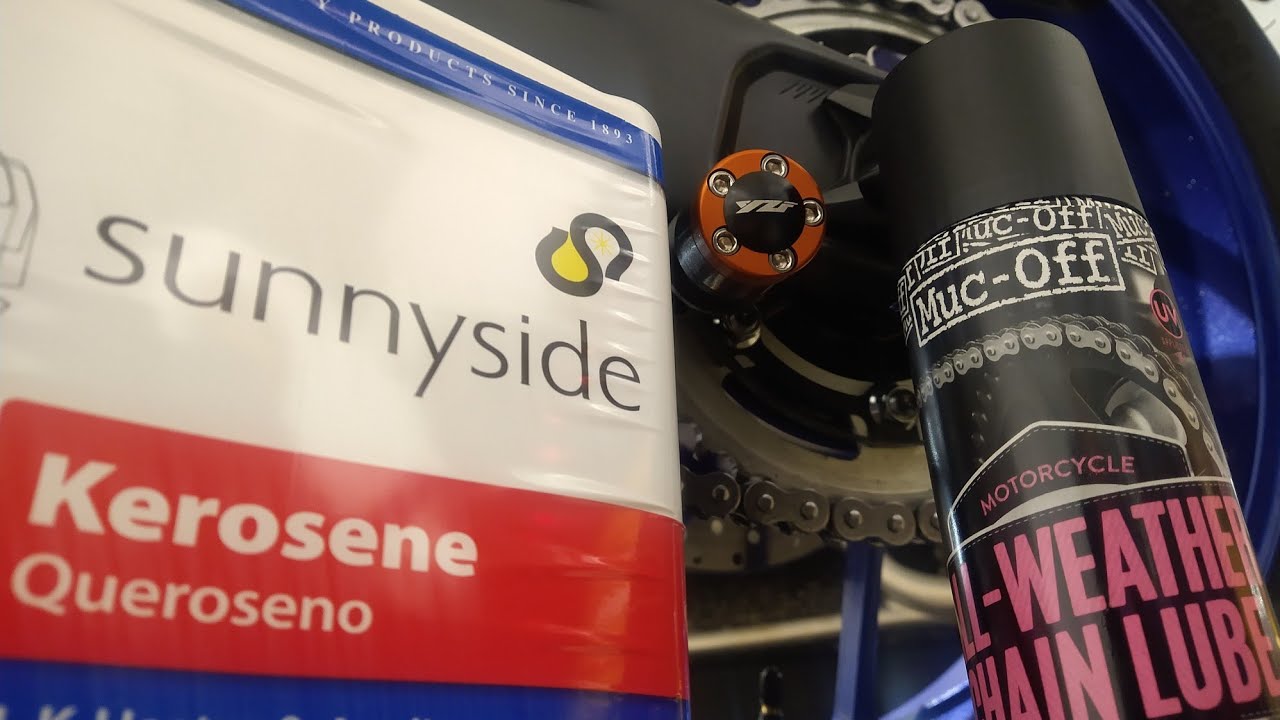 2022 Yamaha R7 Chain cleaning maintenance lube with Muc-Off and classic Kerosene