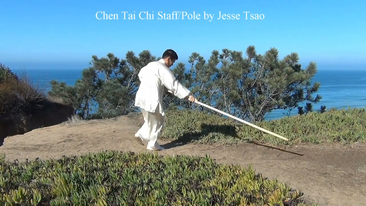 Front demo: Tai Chi Staff/Pole in Chen Style Form 36 - Jesse Tsao