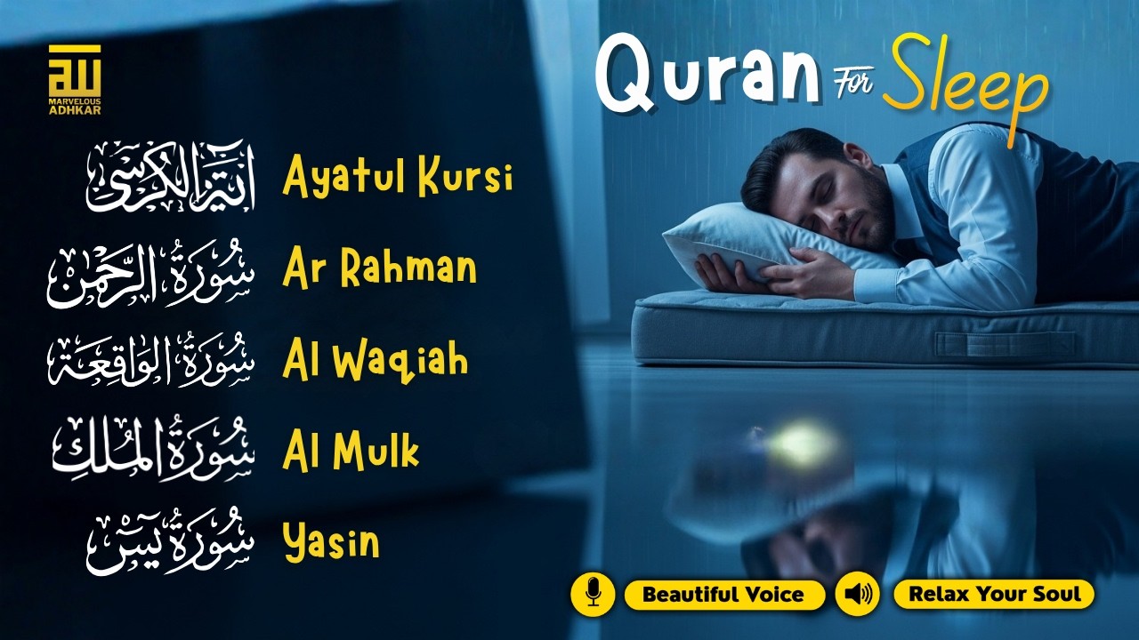 Beautiful Quran For Deep Sleep ✦ Ayatul Kursi, Yasin, Rahman, Waqiah, AlMulk By Alaa Aqel