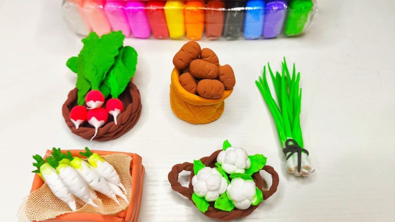 We make vegetables from plasticine