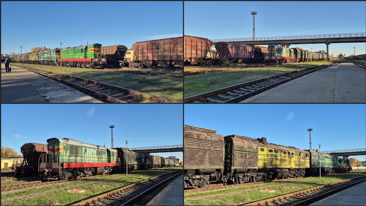 Тепловозы ЧМЭ3-4952/4167 манёвры по станции Кишинёв 