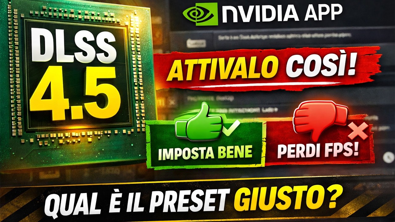 DLSS 4.5: ATTIVALO COS&Igrave; (o perdi FPS!) NVIDIA App guida completa