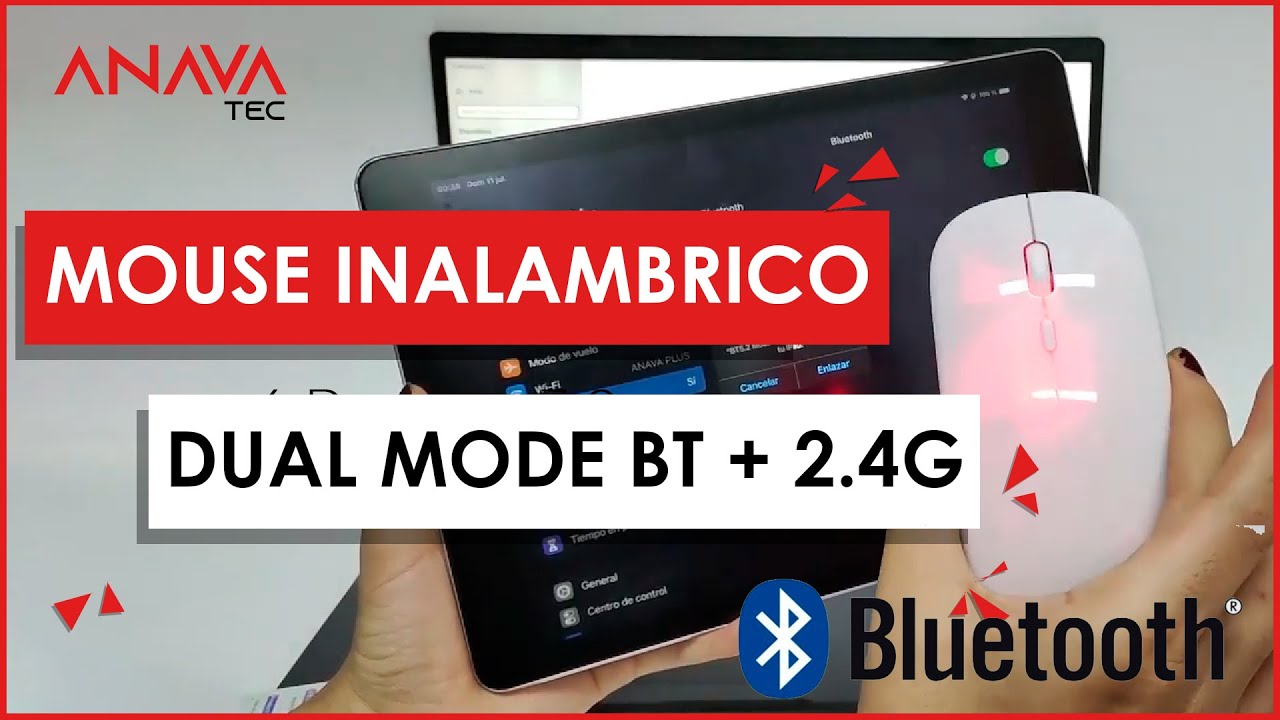Mouse inalámbrico recargable DUAL MODE Bluetooth + 2.4Ghz - Anavatec