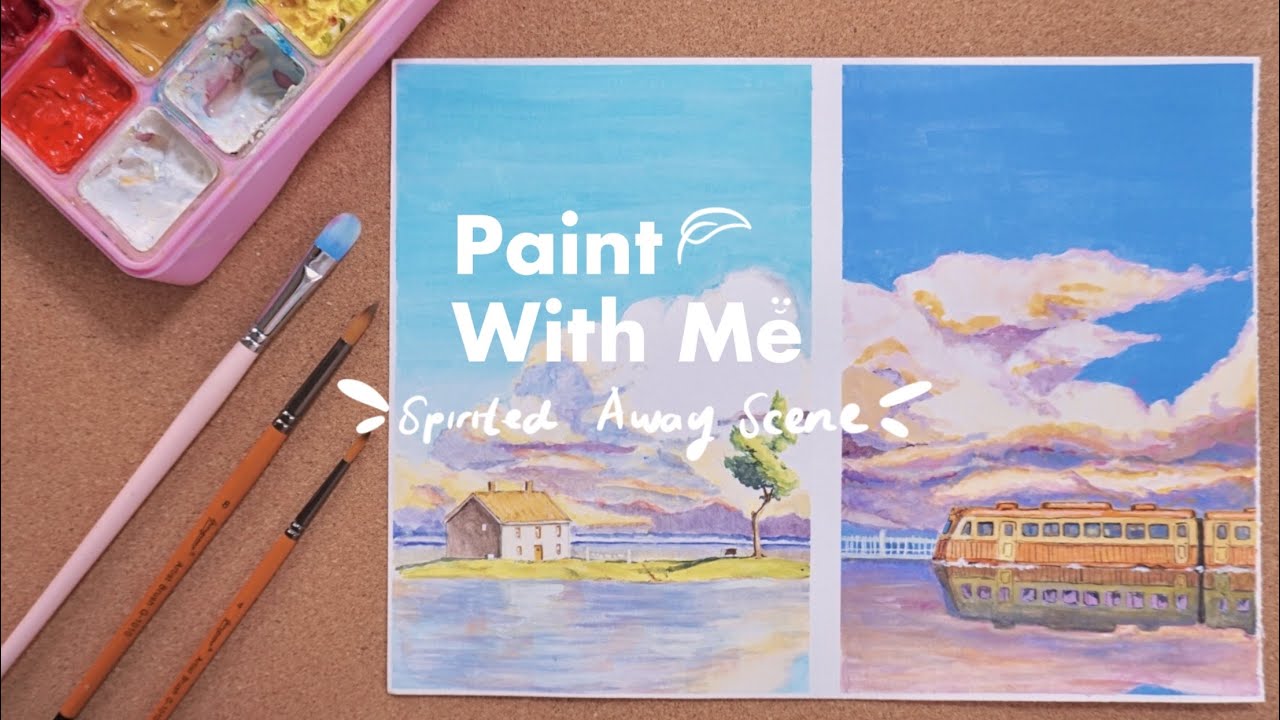 Paint With Me / Studio Ghibli Painting ( spirited away scene 🚂 )