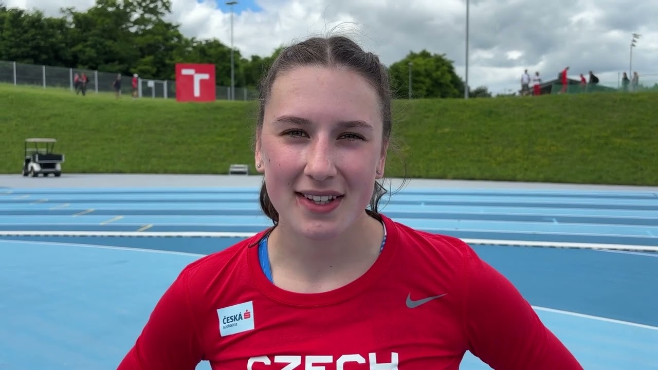 Viktorie Ondrová po tyči na mezistátním utkání U20 2024