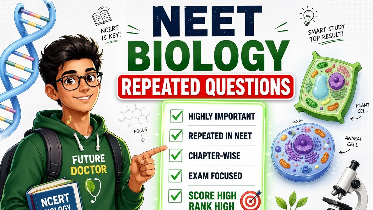 Наиболее часто повторяющиеся вопросы по биологии для NEET 2026 | Лучшие вопросы по биологии для N...