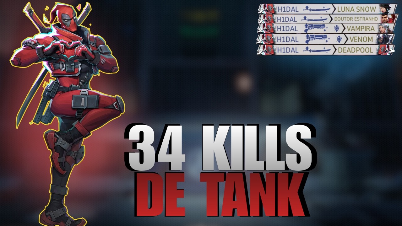 34 KILLS DE DEADPOOL TANK… ESSA PARTIDA FOI ABSURDA | Marvel Rivals