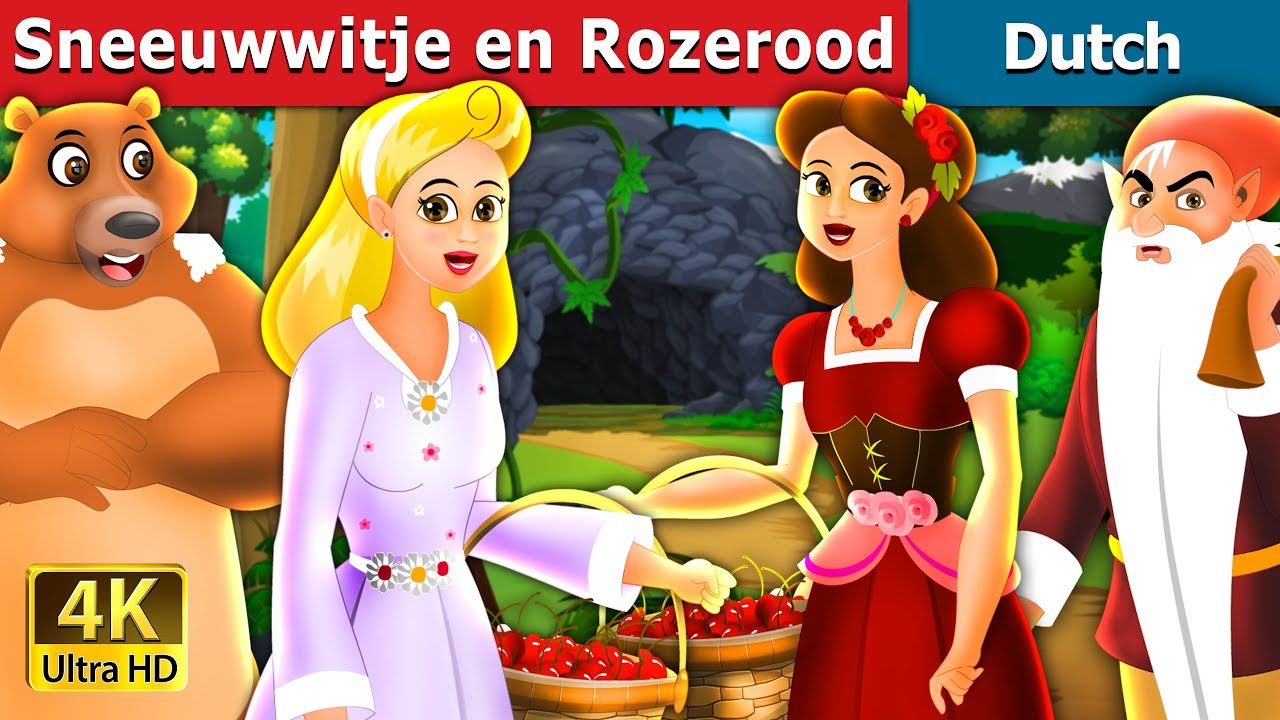Sneeuwwitje en Rozerood  | Snow White and Rose red Story in Dutch| Dutch Fairy Tales