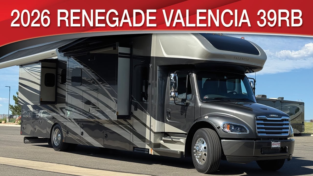 2026 Renegade Valencia 39RB Triple Slide Super C RV On A Freightliner Chassis