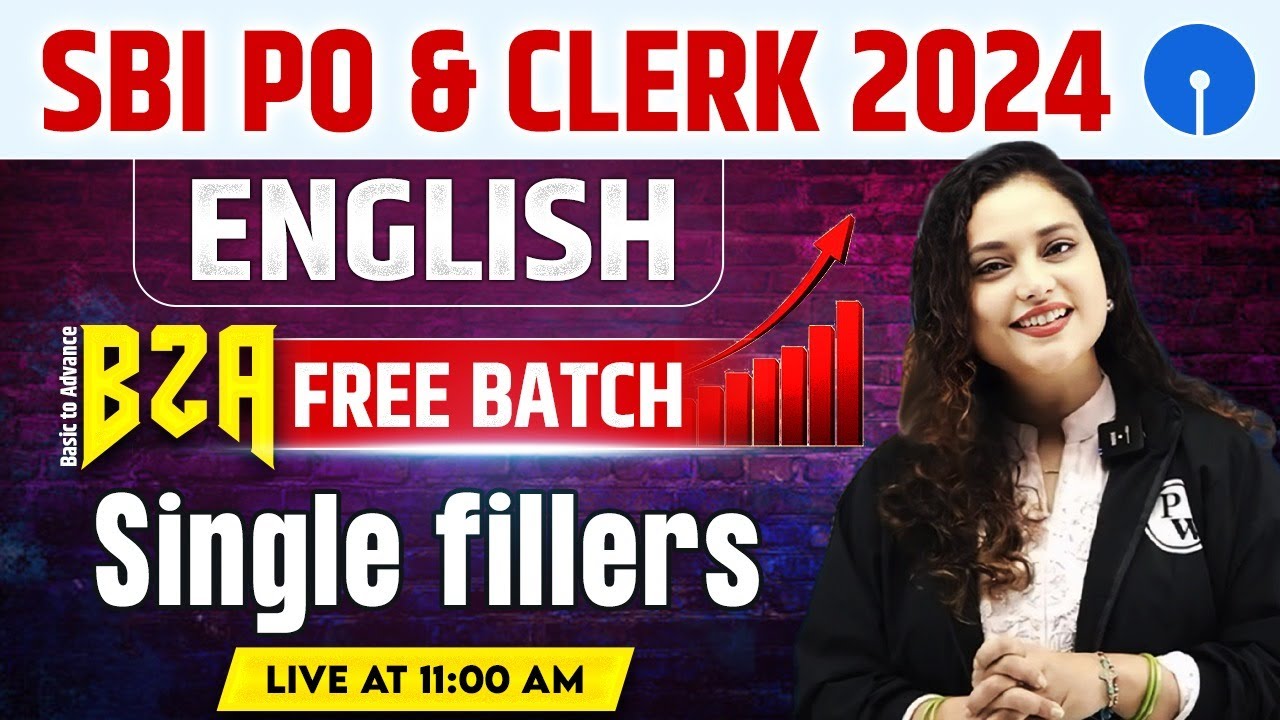 SBI PO & Clerk English 2024 | Single Fillers for Bank Exams | English by Rupam Ma'am