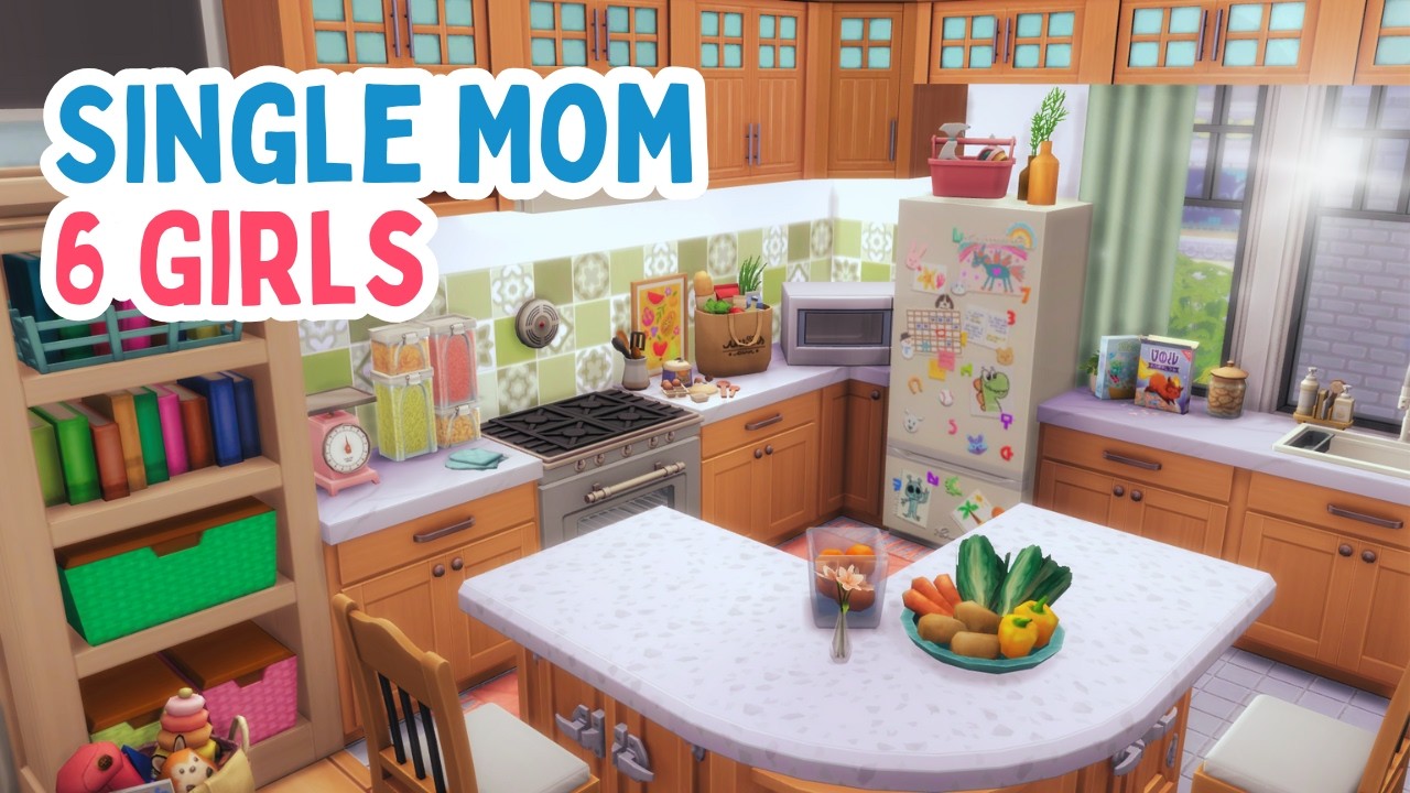 Мать-одиночка, 6 дочерей | Быстрая постройка в The Sims 4