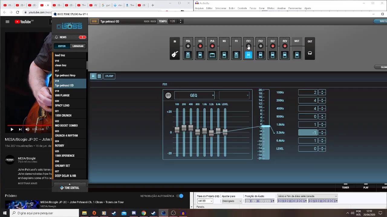 TONE GT1 BOSS JOHN PEtrucci 2019 dream theater preset in construcao By THiago jepeso!