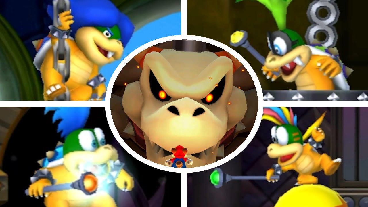 New Super Mario Bros. 2 - All Castles & Castle Bosses (Koopalings/Bowser)