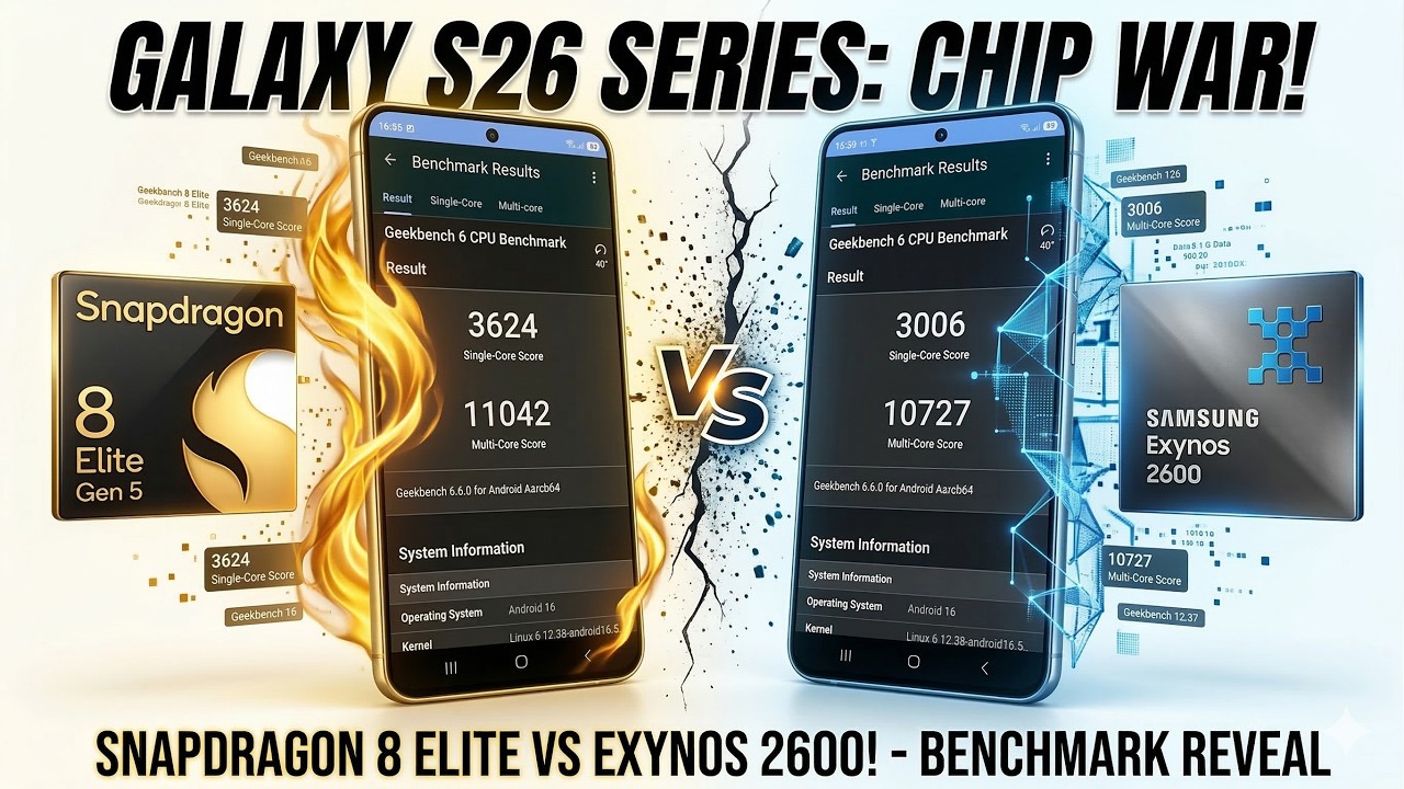 Galaxy S26 &mdash; Exynos 2600 против Snapdragon 8 Elite Gen 5 (бенчмарк-тест)