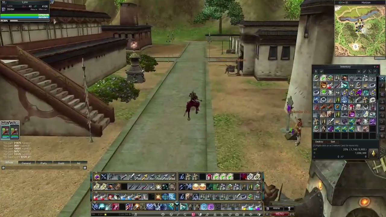 Pierce arrow & Mint potion to kite Abhuva, he dies faster than expected so I get 15k JP more.