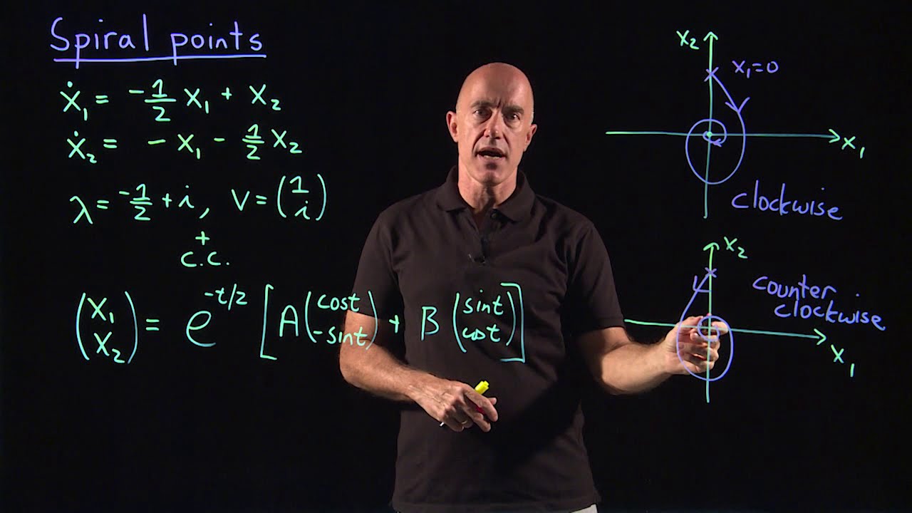Phase portrait of a spiral point | Lecture 45 | Differential Equations for Engineers