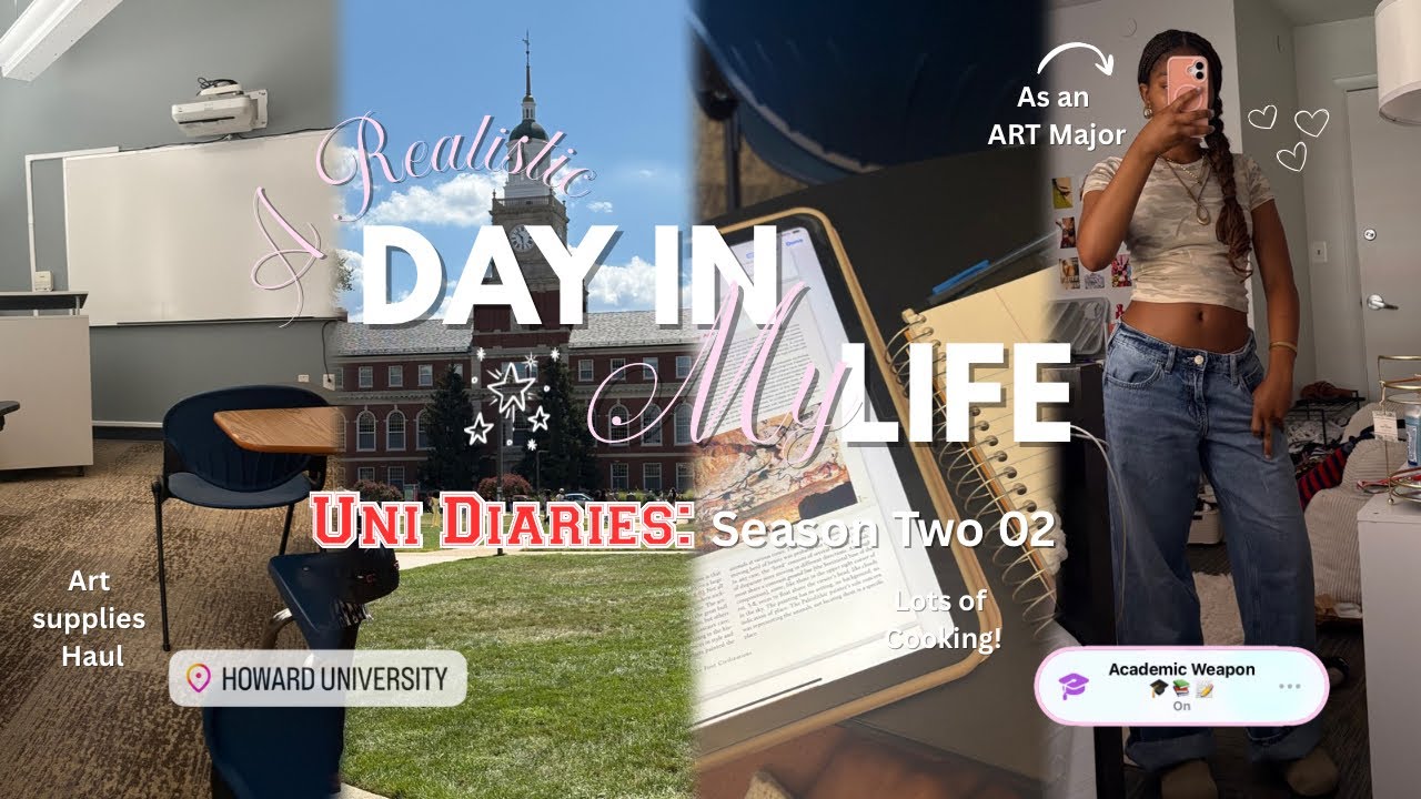 UNI DIARIES: A REALISTIC DAY IN MY LIFE AS S COLLE STUDENT @ HOWARD UNIVERSITY 📚🖇️ ₊˚⊹♡