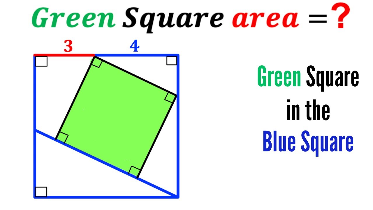 Can you find area of the Green Square? | (Triangle) | 