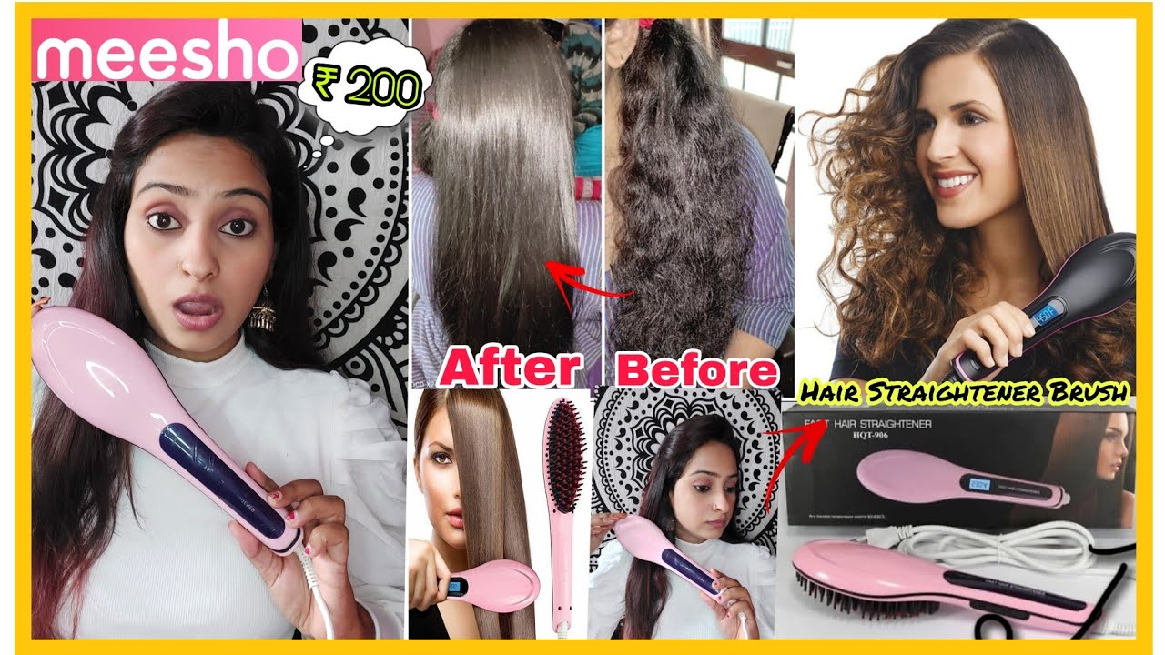 5 MIN HAIR STRAIGHTENER BRUSH| Messho Hair Straightener Brush Review/Live Demo बालों को स्ट्रैट करे