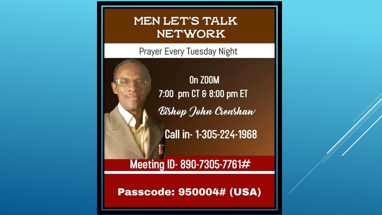 PRAYER TIME WITH BISHOP JOHN CRENSHAW W/ HOST, ELDER KEVIN VAUGHAN- PRAYER CHANGES THINGS!!