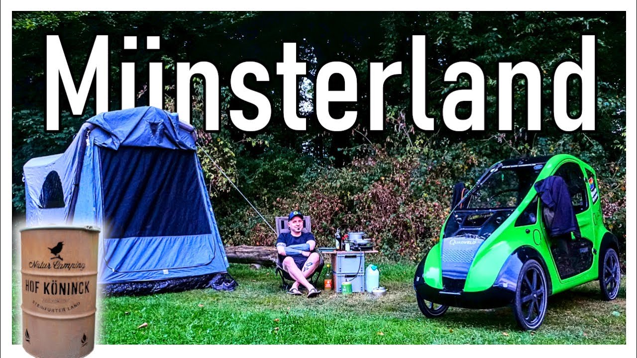 KURZURLAUB im MÜNSTERLAND | Unterwegs mit QUADVELO und ZELTANHÄNGER |  B-Turtle Steinfurt 4K