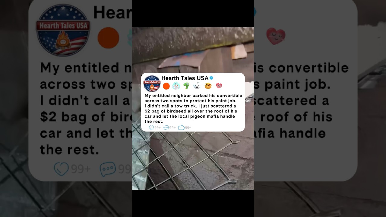 Мой наглый сосед припарковал свой кабриолет на двух местах, чтобы защитить лакокрасочное покрытие...