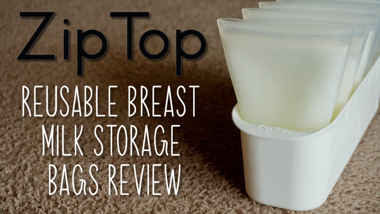Zip Top Reusable Silicone Breast Milk Storage Bag Set Review // Momma Alia