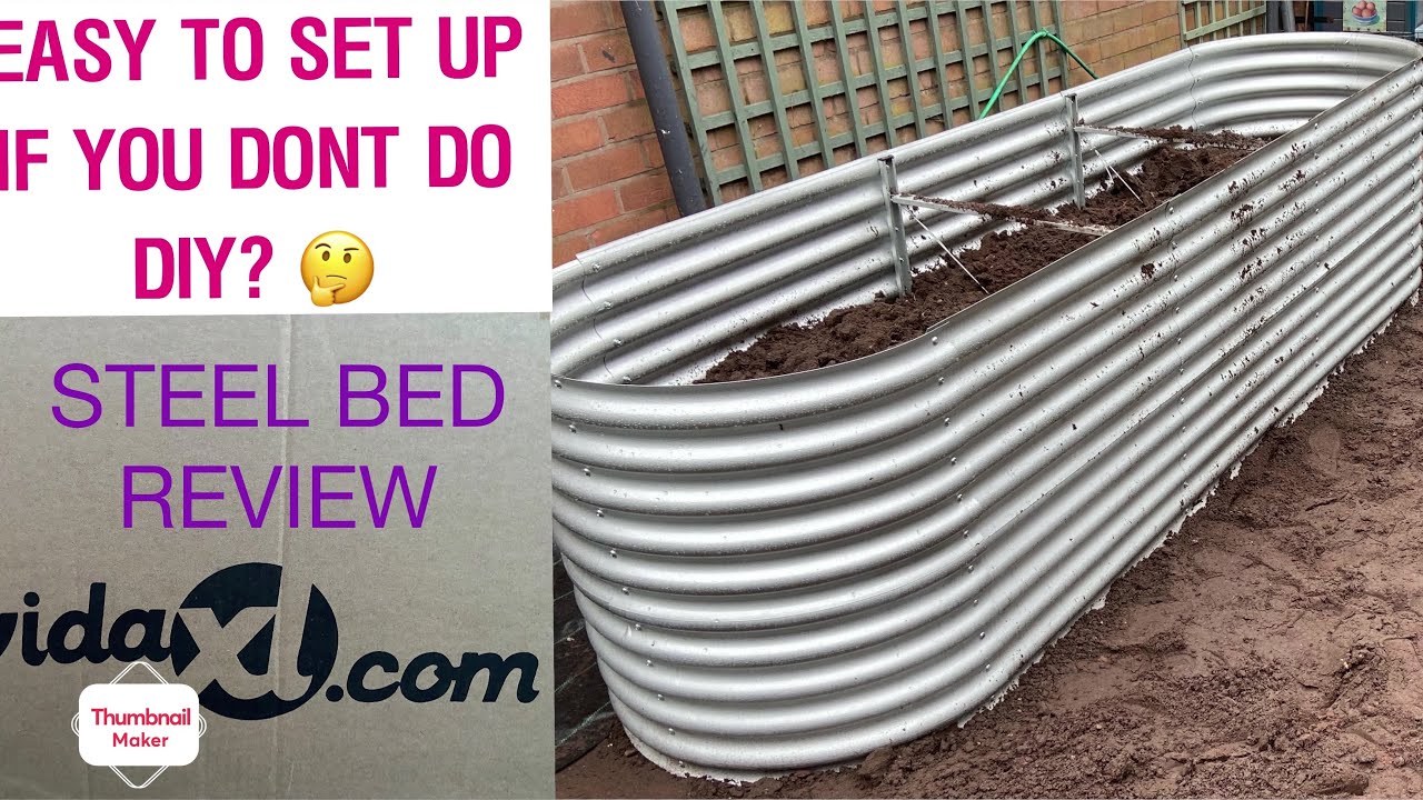 Galvanised steel garden bed.  Unboxing, attempting to assemble it! (Vida XL)