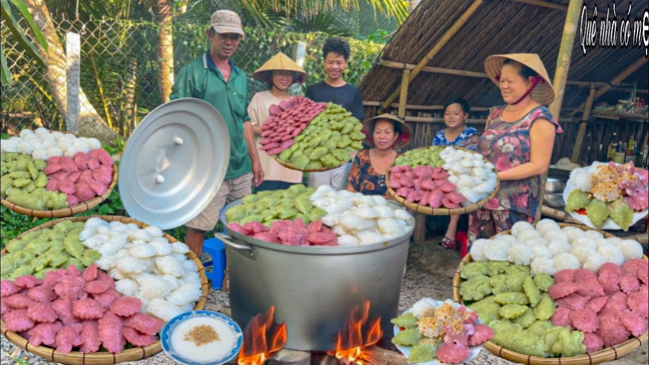 Bánh Bò Lá Dứa và Màu Lá Cẩm | Hương Vị Bánh Quê Ngày Xưa || Beef cake