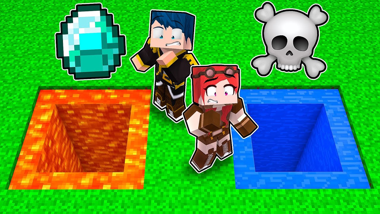 BUCO DI ACQUA DA 1€ VS BUCO DI LAVA DA 1.000.000€! - MINECRAFT