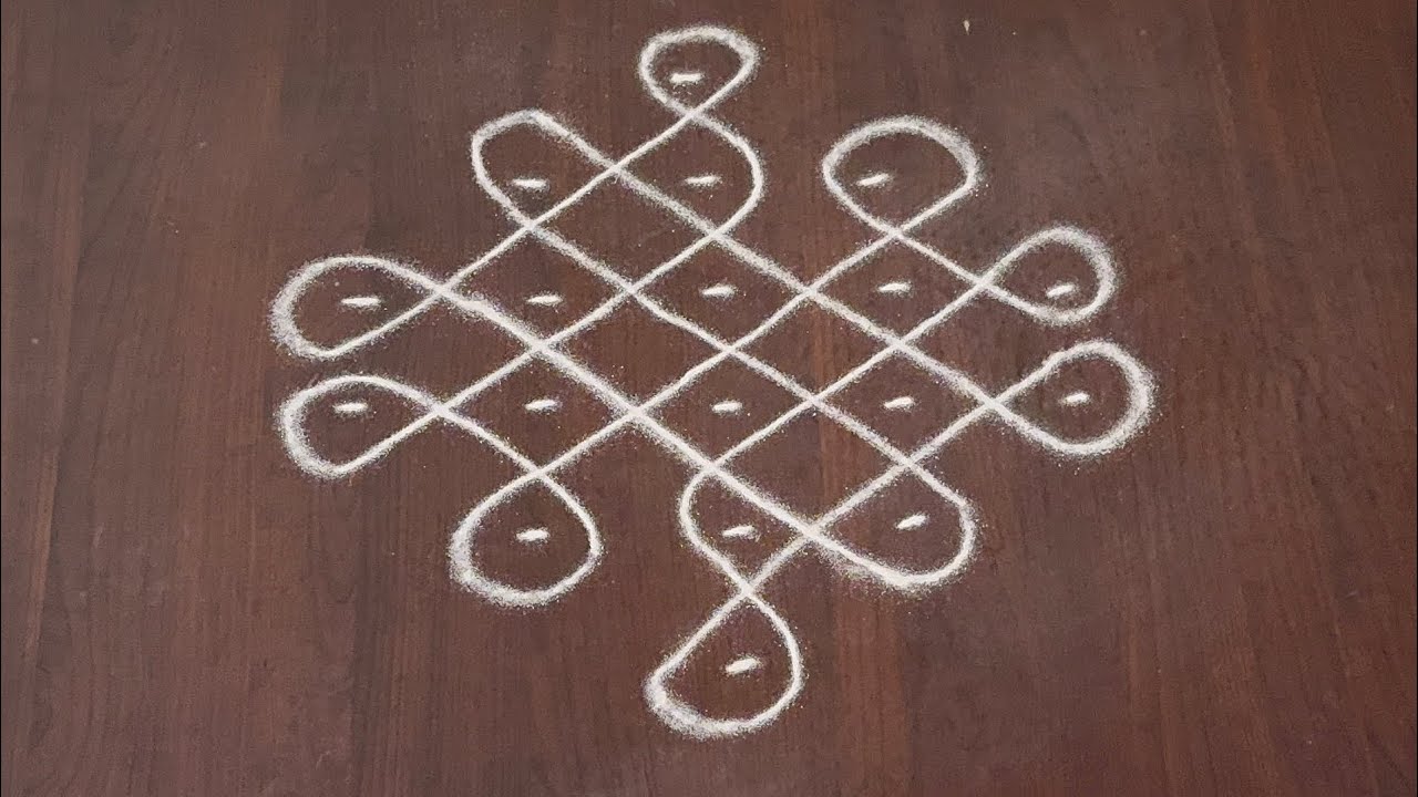 | Simple Daily Rangoli | 5*2*1 Dots Melikala Muggulu | perfect rangoli |